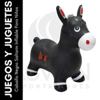 Caballo Negro Saltarin Inflable Para Niños
