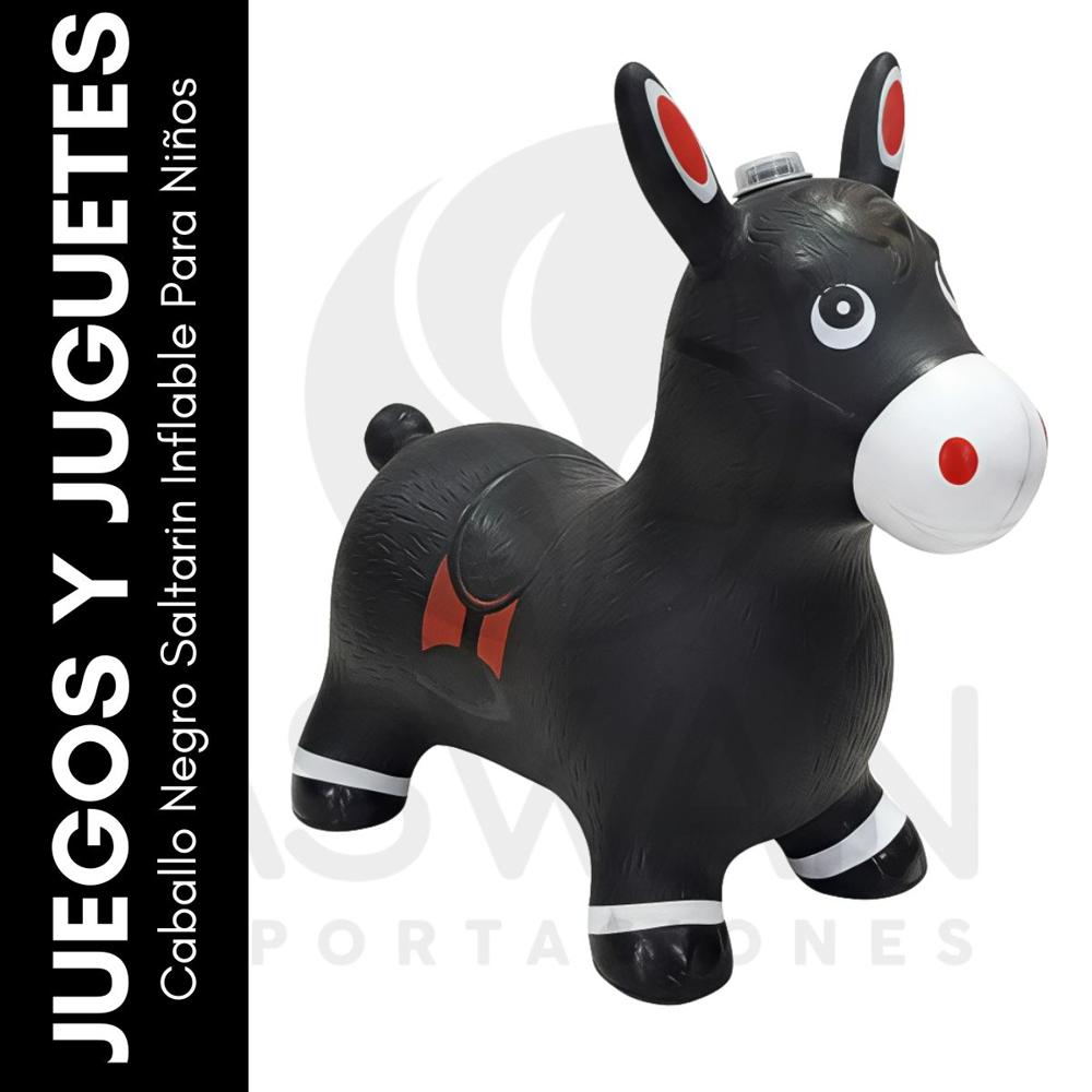 Caballo Negro Saltarin Inflable Para Niños