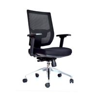 Silla Ergonómica Lims Brazos 1D Gerente Aluminio Negro  Ofideas