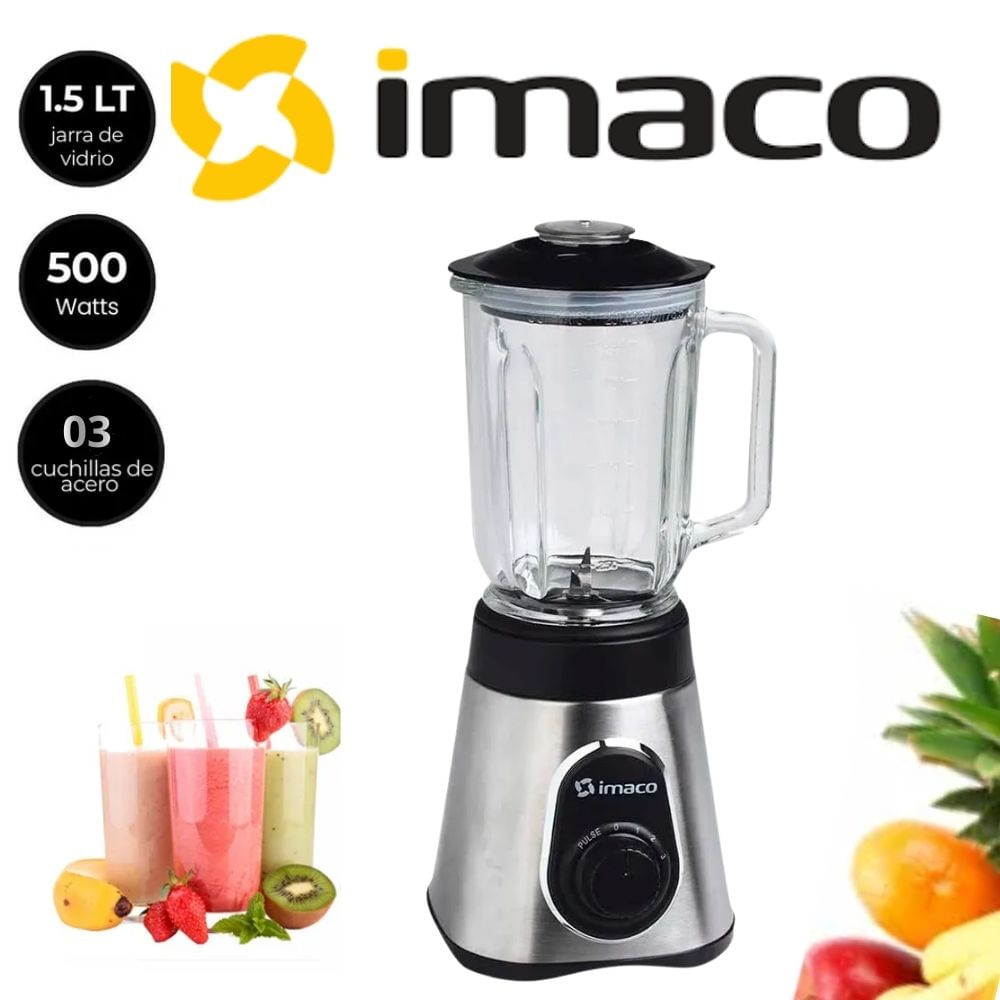 LICUADORA 1.5LT IMACO 3 VELOCIDADES COLOR PLATEADO MOD BLS3515