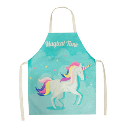 Mandil Delantal Para Niños De Unicornio Con Fondo Celeste Mandil Delantal Para Niños De Unicornio Con Fondo Celeste