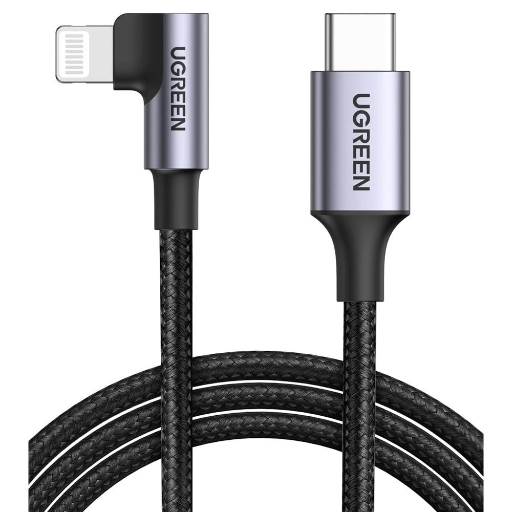 Cable USB-C to Lightning PD Carga Rápida 90 grados 3A Max 1m UGREEN US305 - 60763