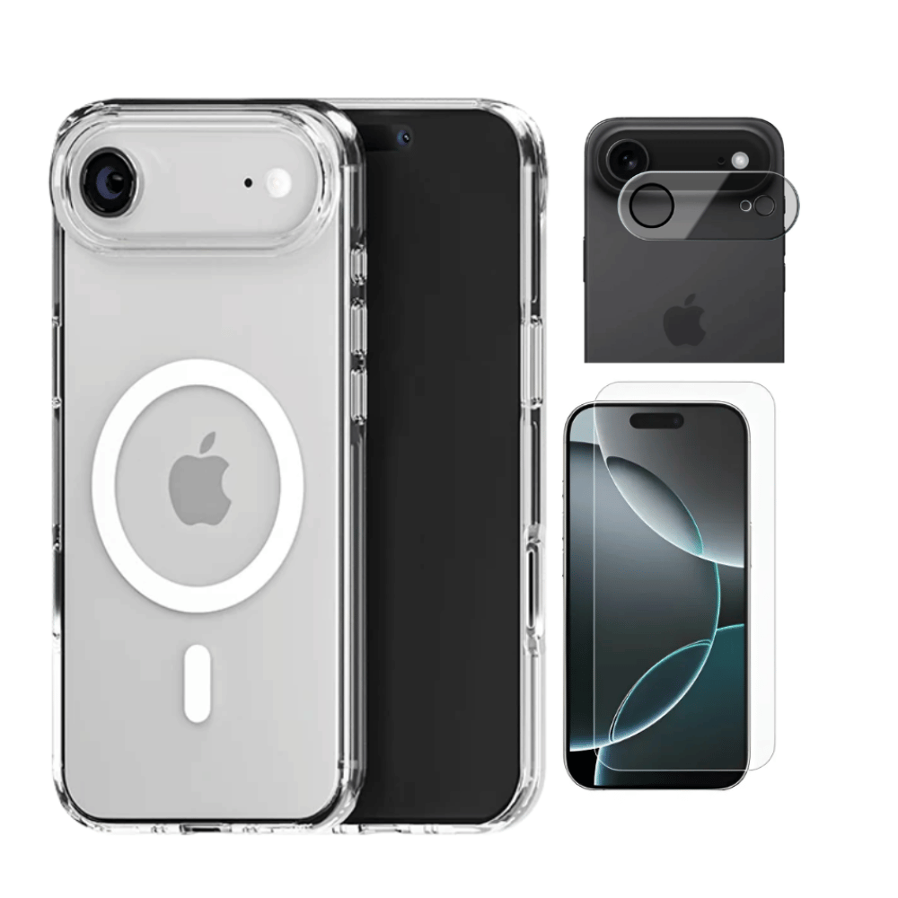 Case Funda Clear con Mag con pack vidrios Para iPhone 17 Air