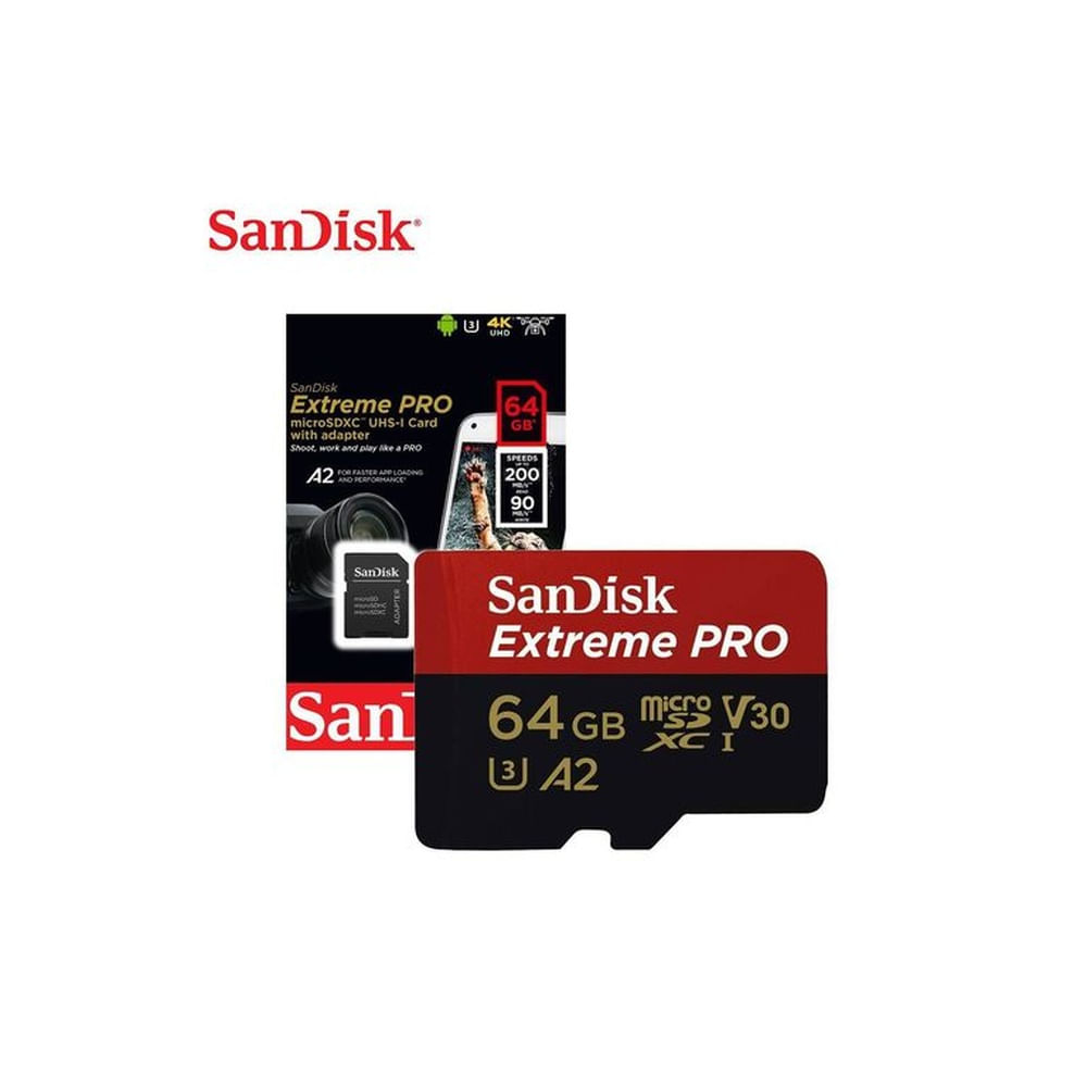 Memoria Micro SD SANDISK EXTREME PRO 64GB de 200mbs Original