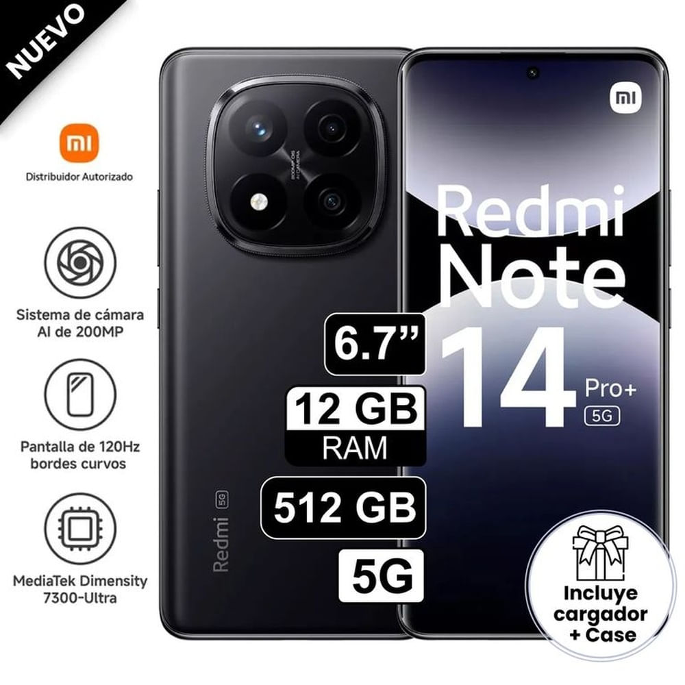 Xiaomi Redmi Note 14 Pro Plus 5G 512GB 12GB Negro