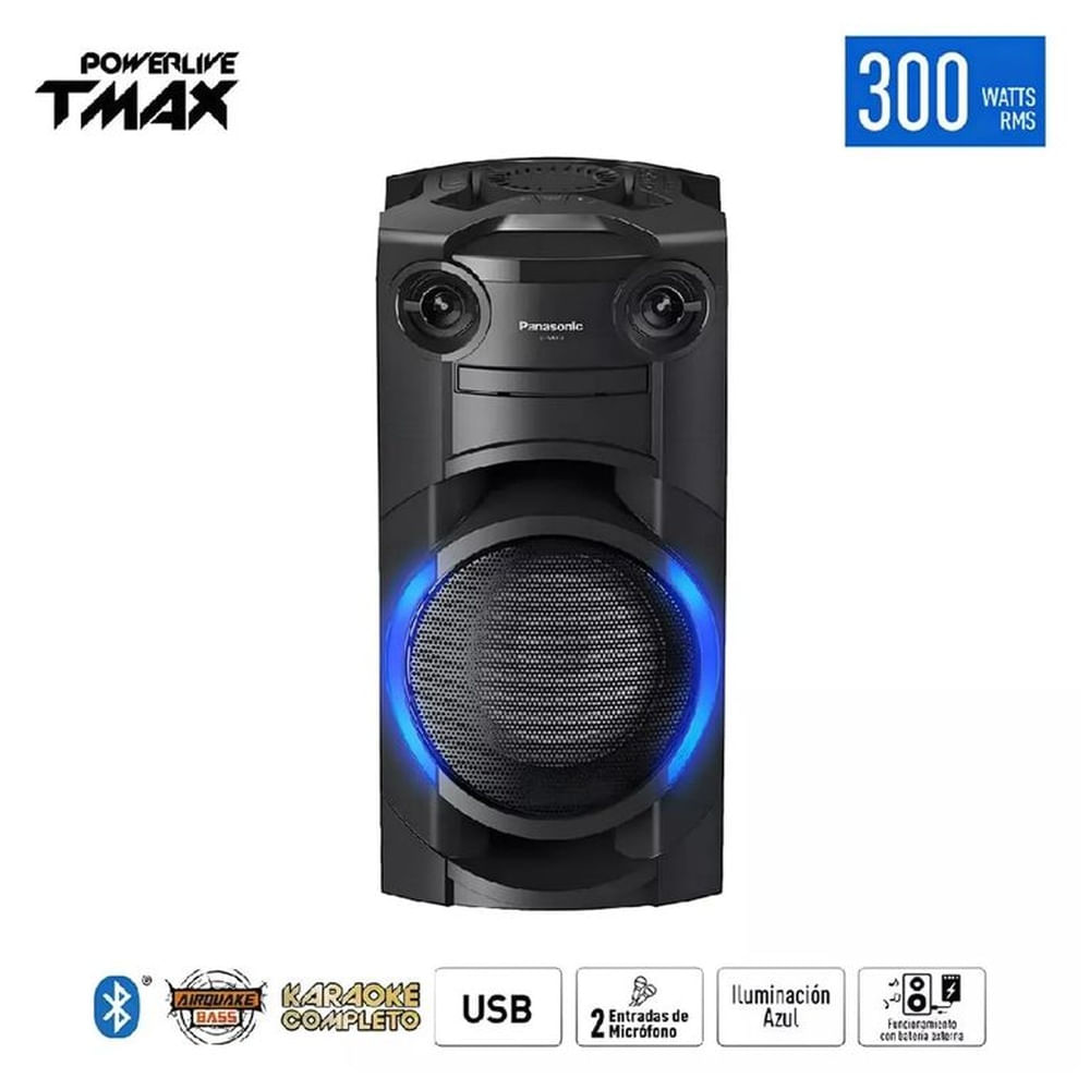 Equipo de Sonido Panasonic SC-TMAX10PUK ONE BOX 300 Watts RMS Negro