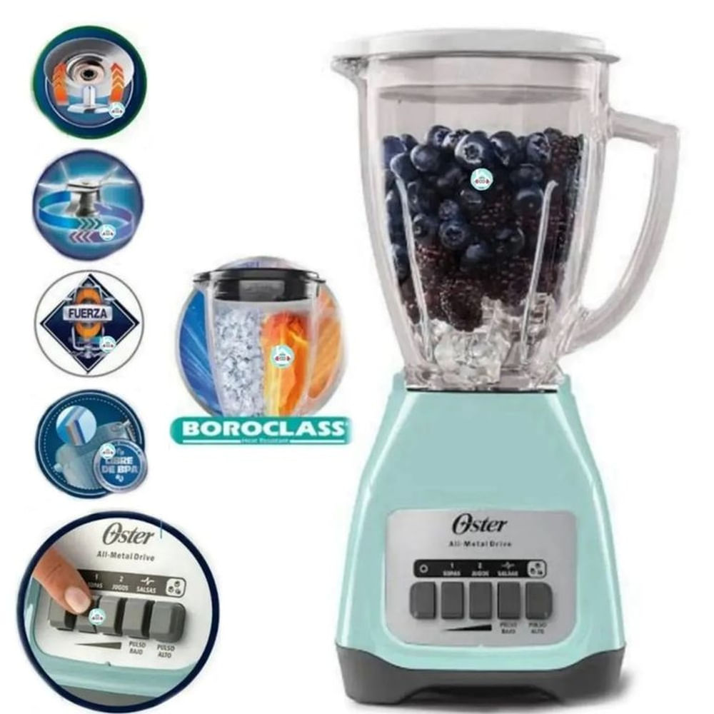 Licuadora Oster 2 Velocidades + Pulsador BLSTKAGVPB-053 Celeste
