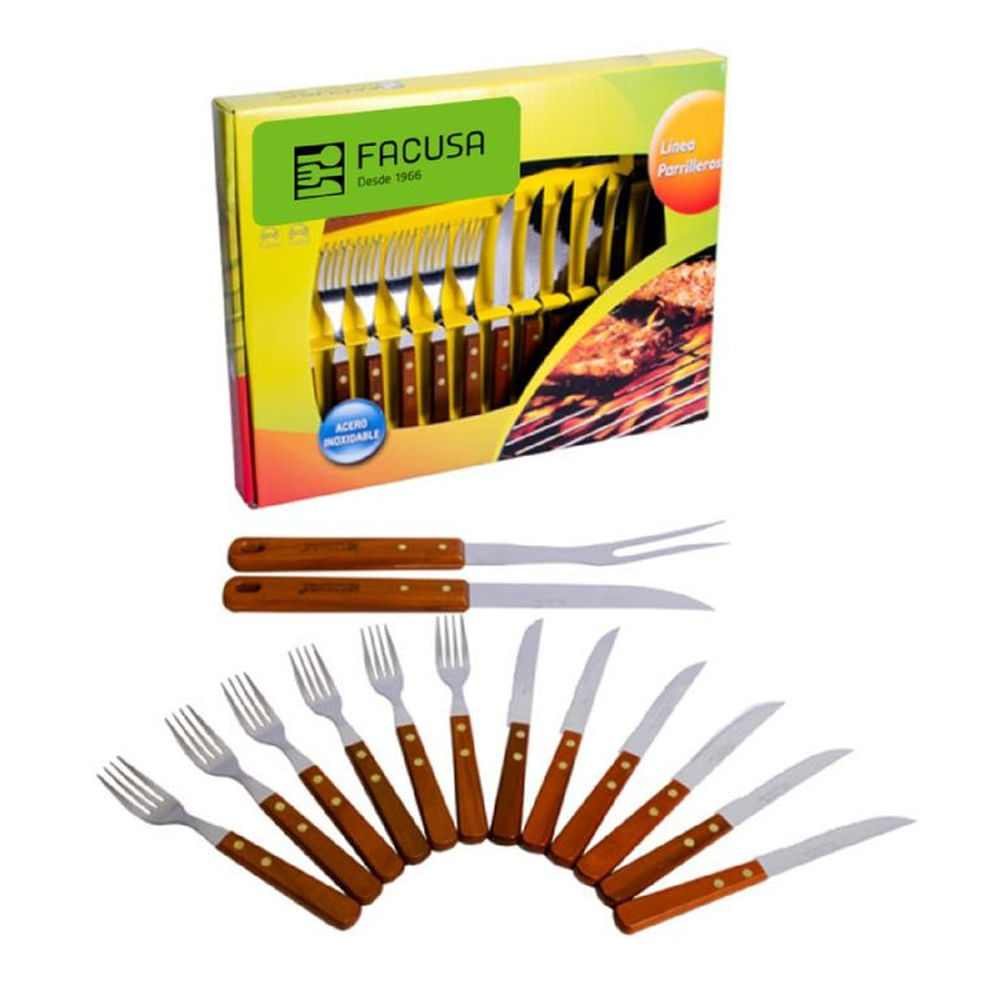 SET DE CUBIERTOS FACUSA X14 PARRILLERO FACUSA