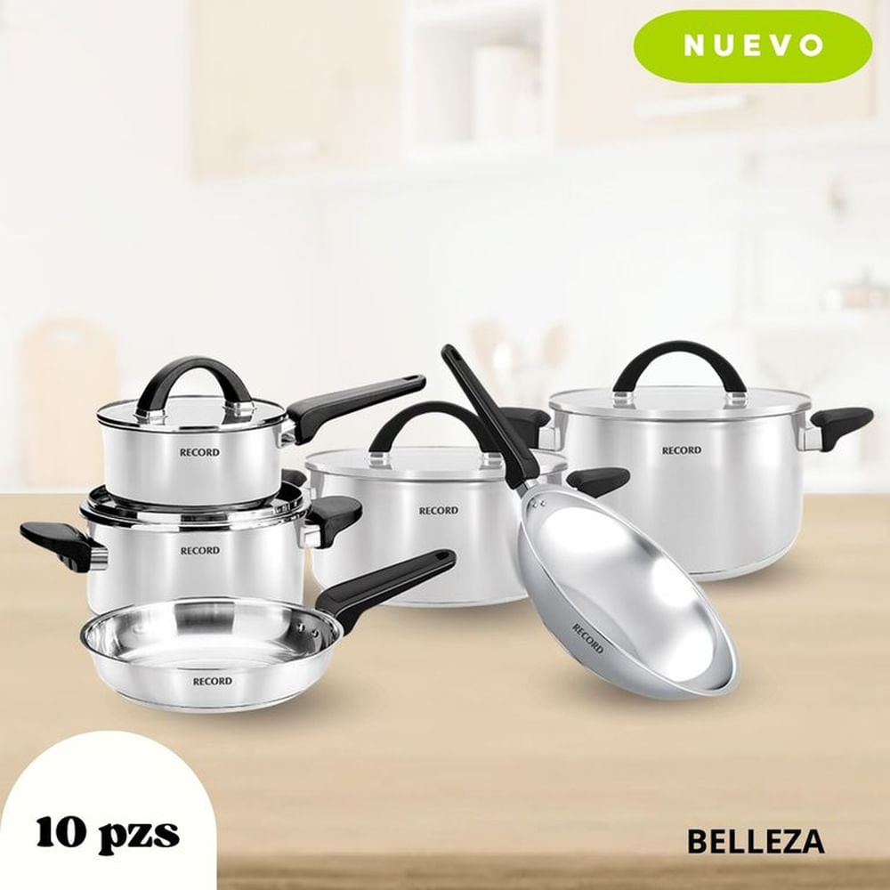 Juego de Ollas Belleza Acero Inoxidable 10pzas