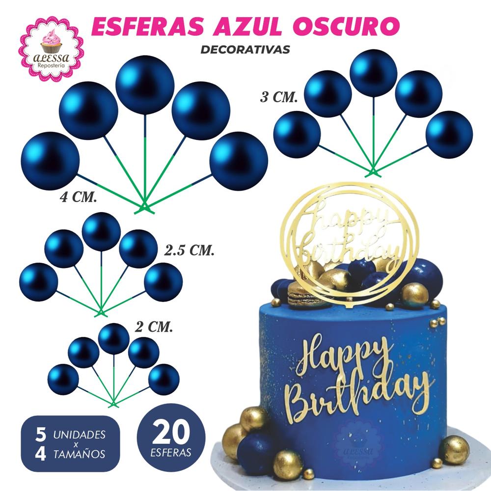 Esferas Decorativas Azul oscuro para Repostería - 40 unidades