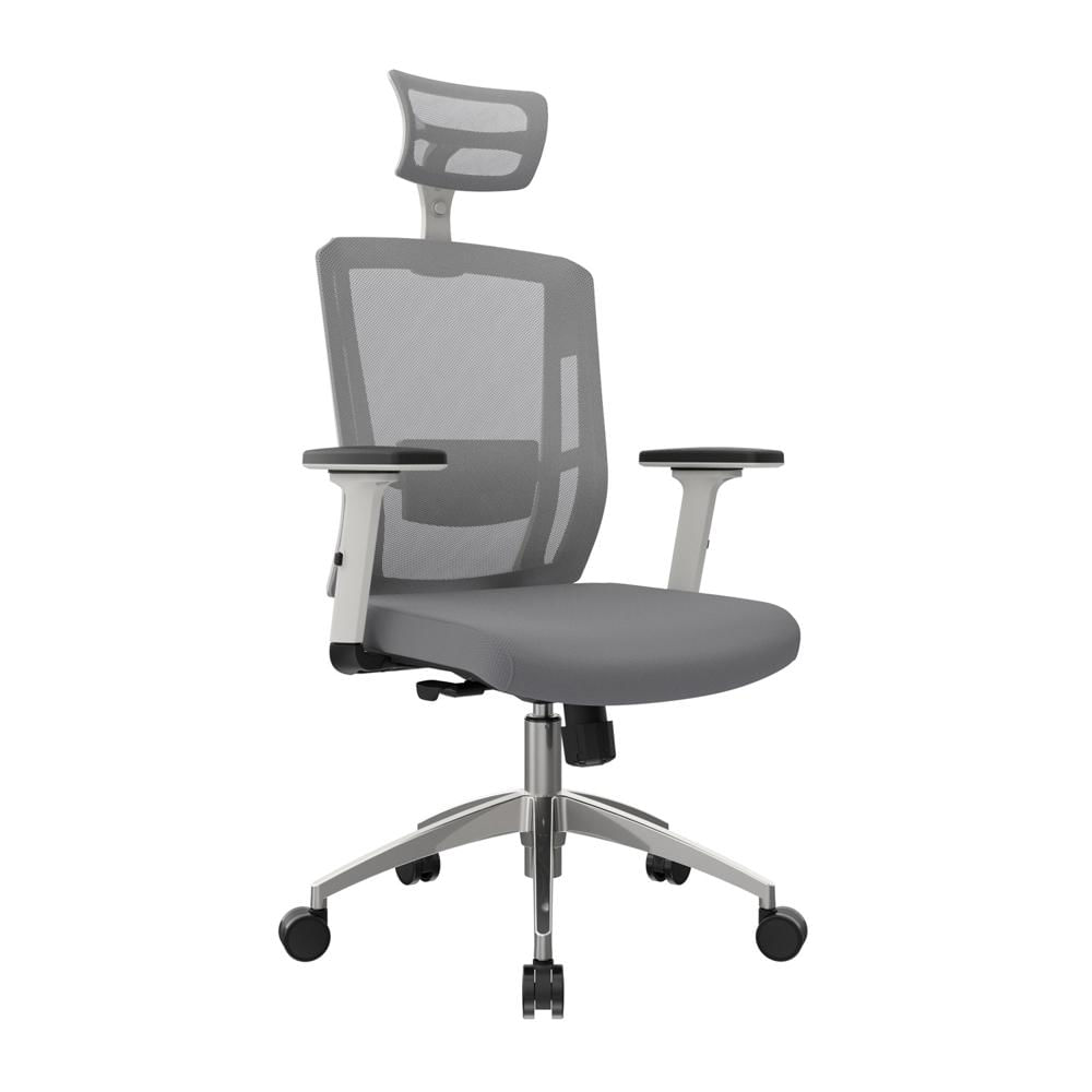 Silla Ergonómica Delphi II Presidente Syncro Brazos 3D Aluminio Blanco Ofideas
