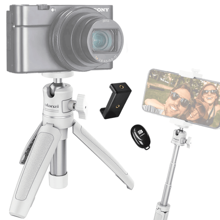 Trípode Palo Selfie Ulanzi MT08 Blanco más Clip y Shutter