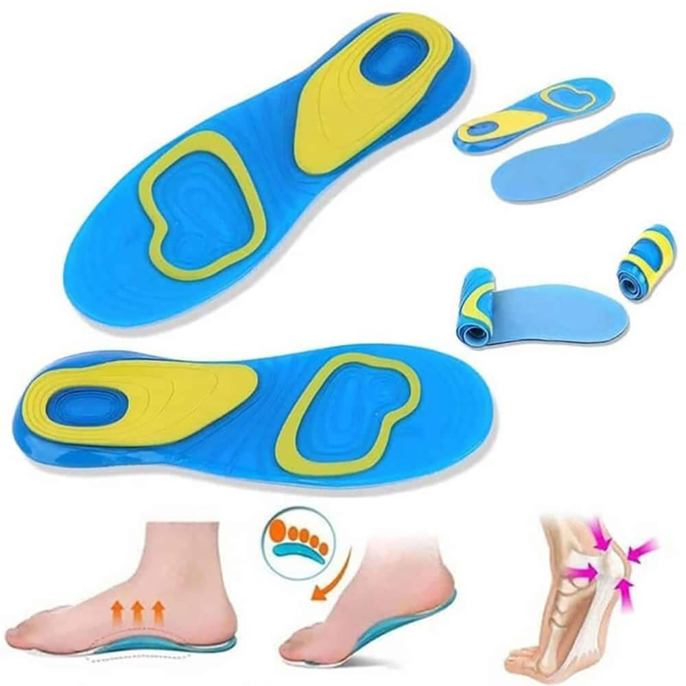 Plantilla Deportiva de Pie Para Caminar Amarillo y Azul