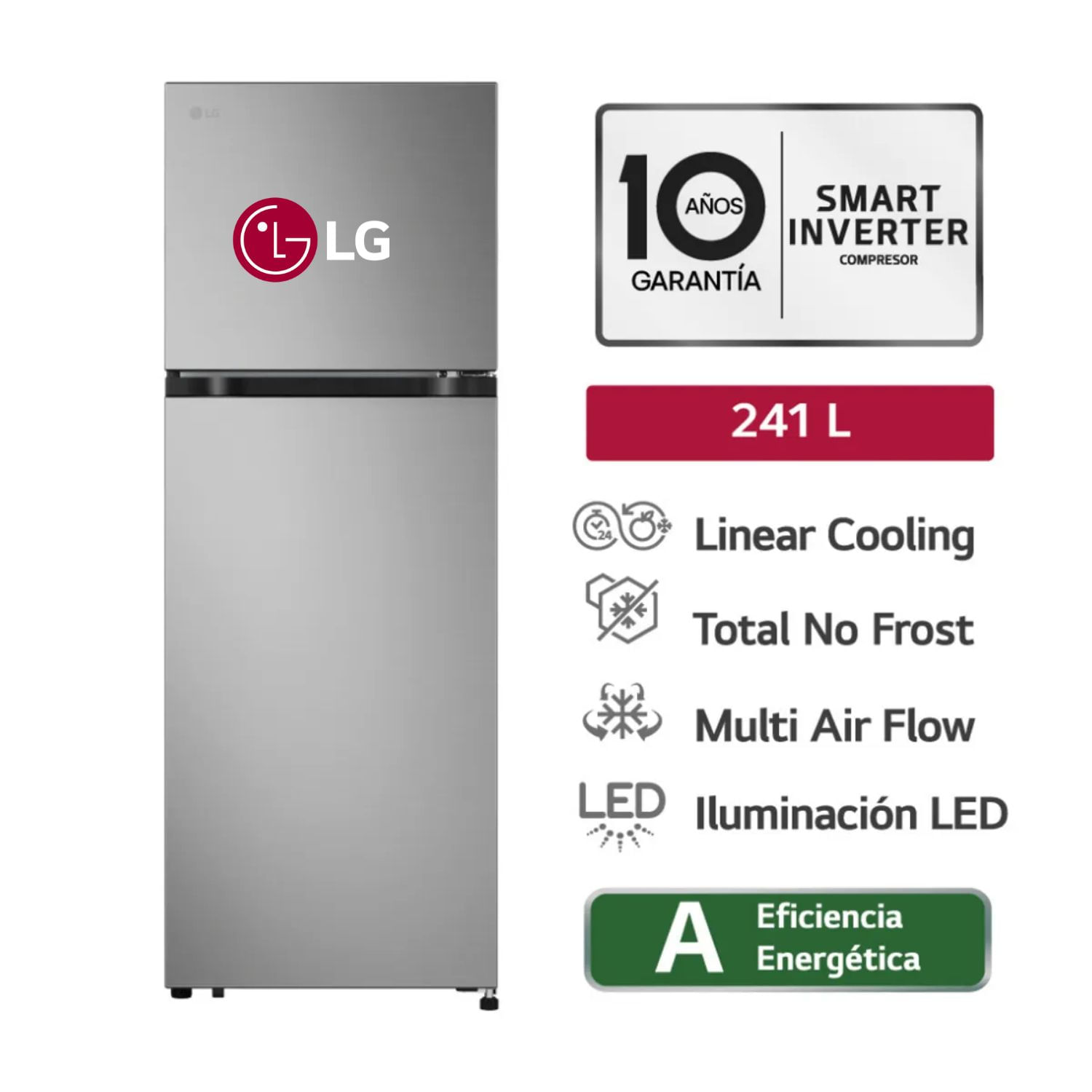 Refrigeradora LG VT24BPY 241L Plateado