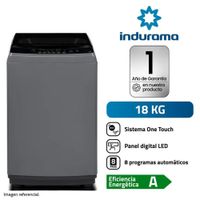 Lavadora Automática Indurama 18KG LRI-18DGR Gris Oscuro