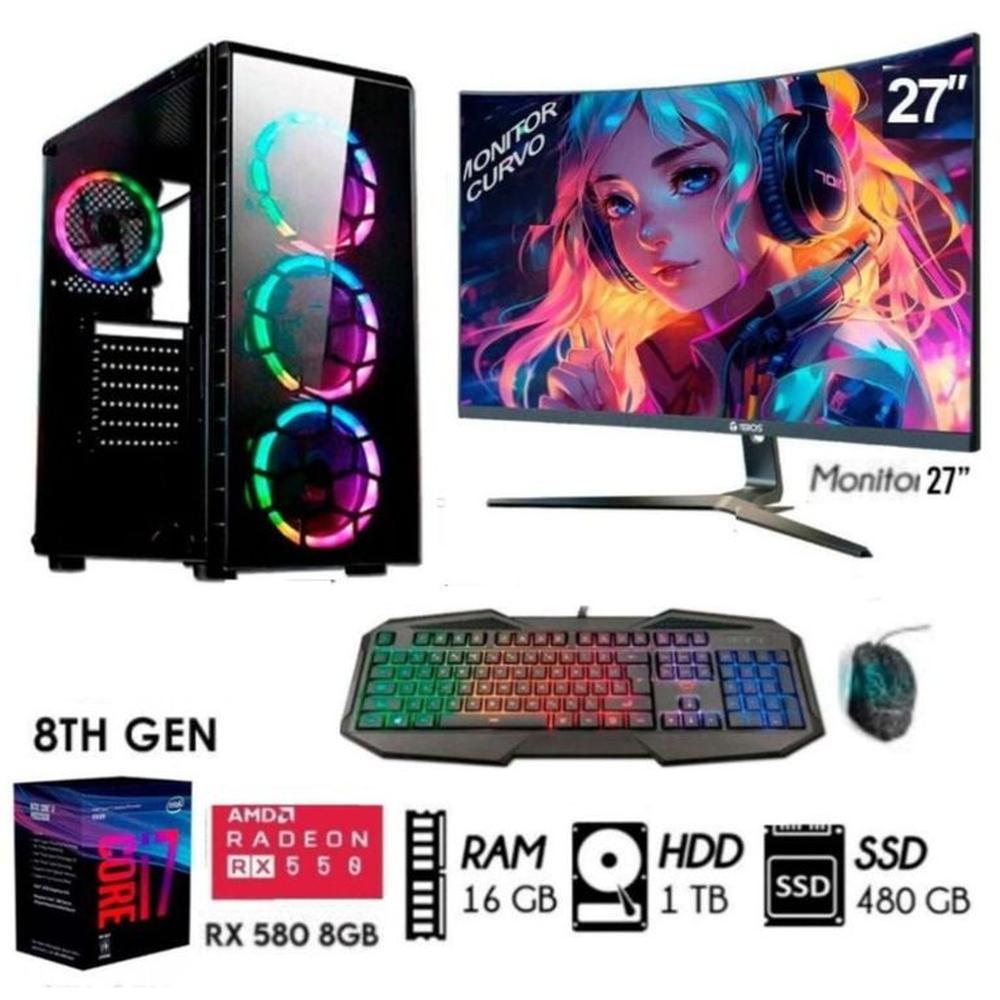 Computadora PC GAMER Core I7 RAM 16GB DISCO 1TB -SSD 480GB RX 580 8GB M27 Computadora PC GAMER Core I7 RAM 16GB DISCO 1TB -SSD 480GB RX 580 8GB M27