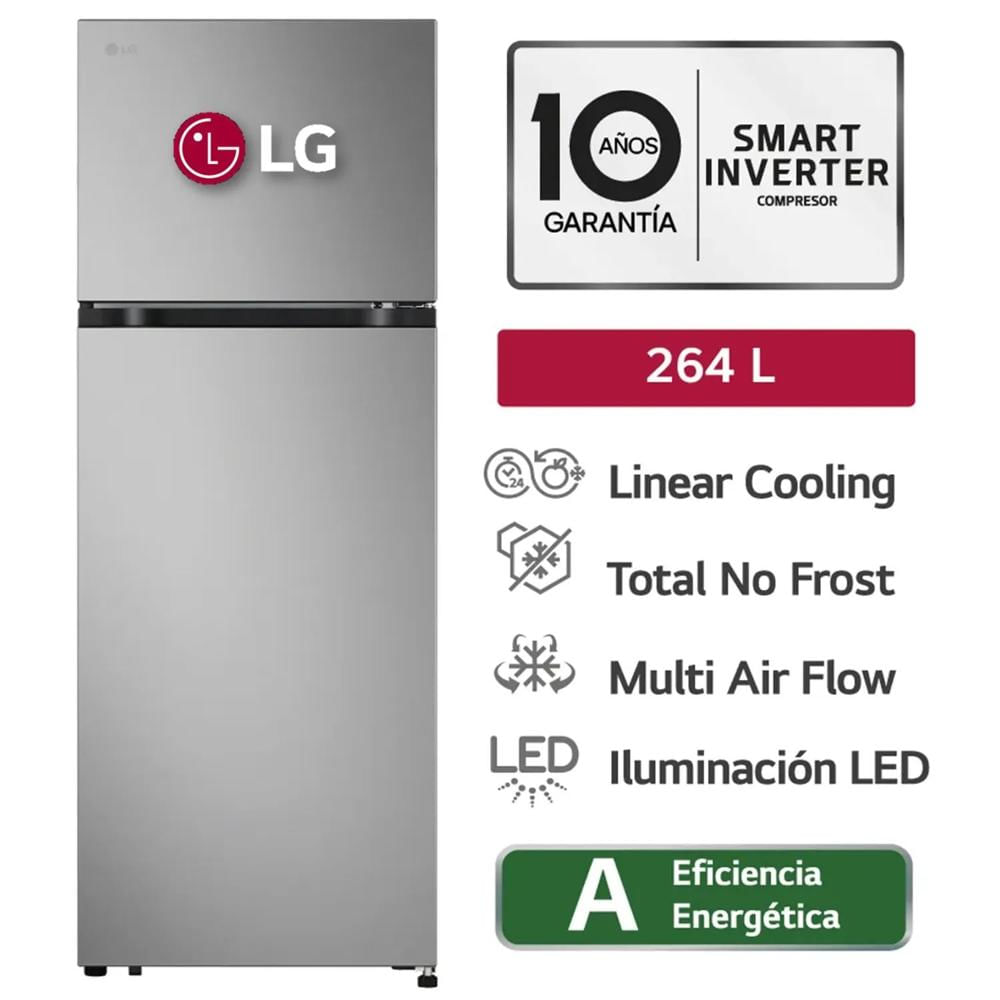 Refrigeradora LG 264 LT No frost VT26BPY Plata