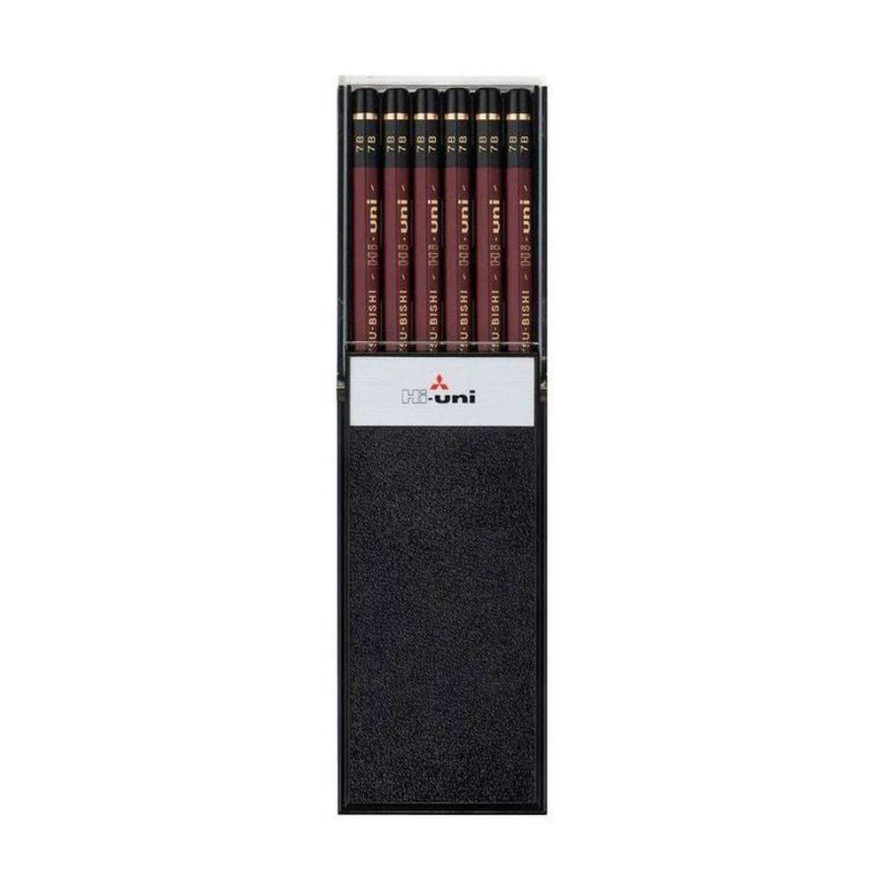 Lápiz de Grafito HI-UNI 7B  Estuche x12