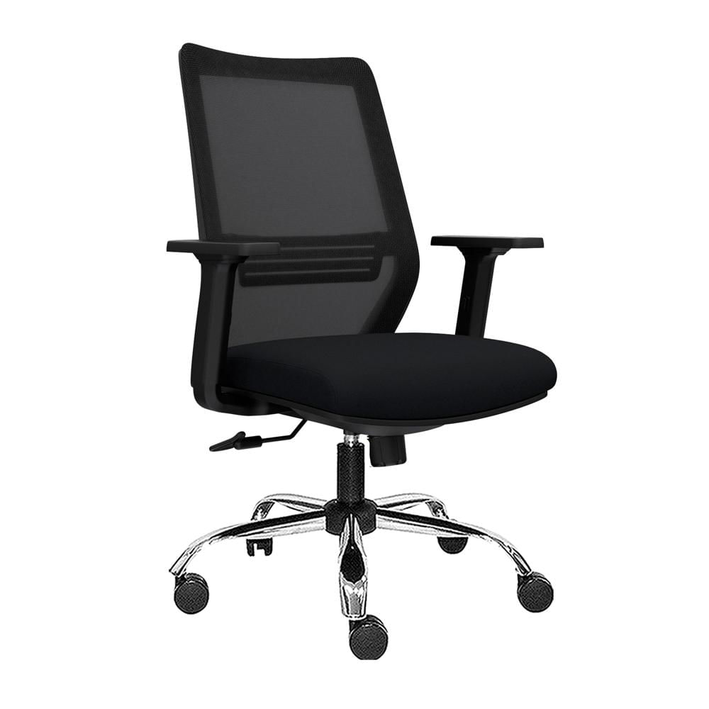 Silla Ergonómica Musk Gerente Cromada Negro Ofideas