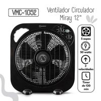 Ventilador Circulador 12 Negro VMC-1052