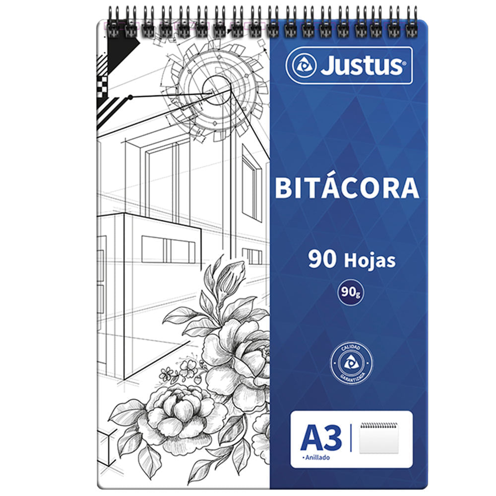 Block JUSTUS Anillado Bitácora A3 90 Hojas