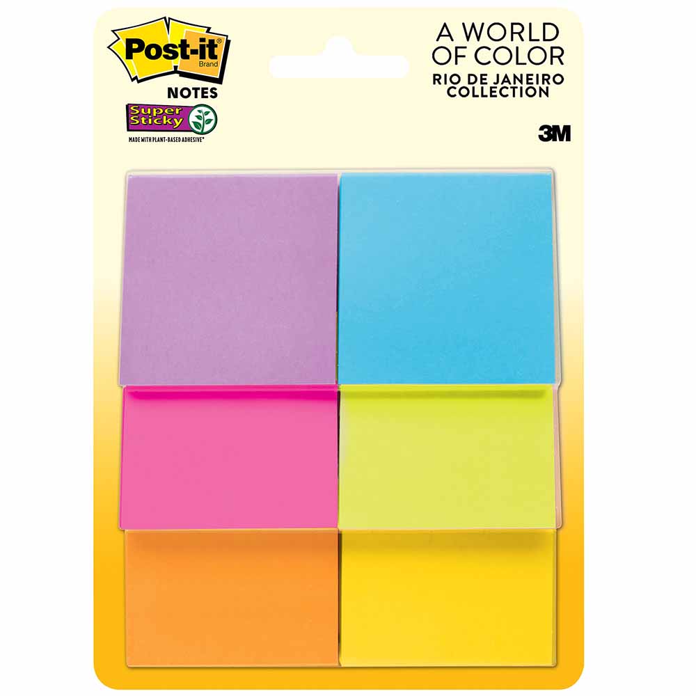 Notas Adhesivas POST-IT Super Sticky Colección Rio de Janeiro 6 Blocks