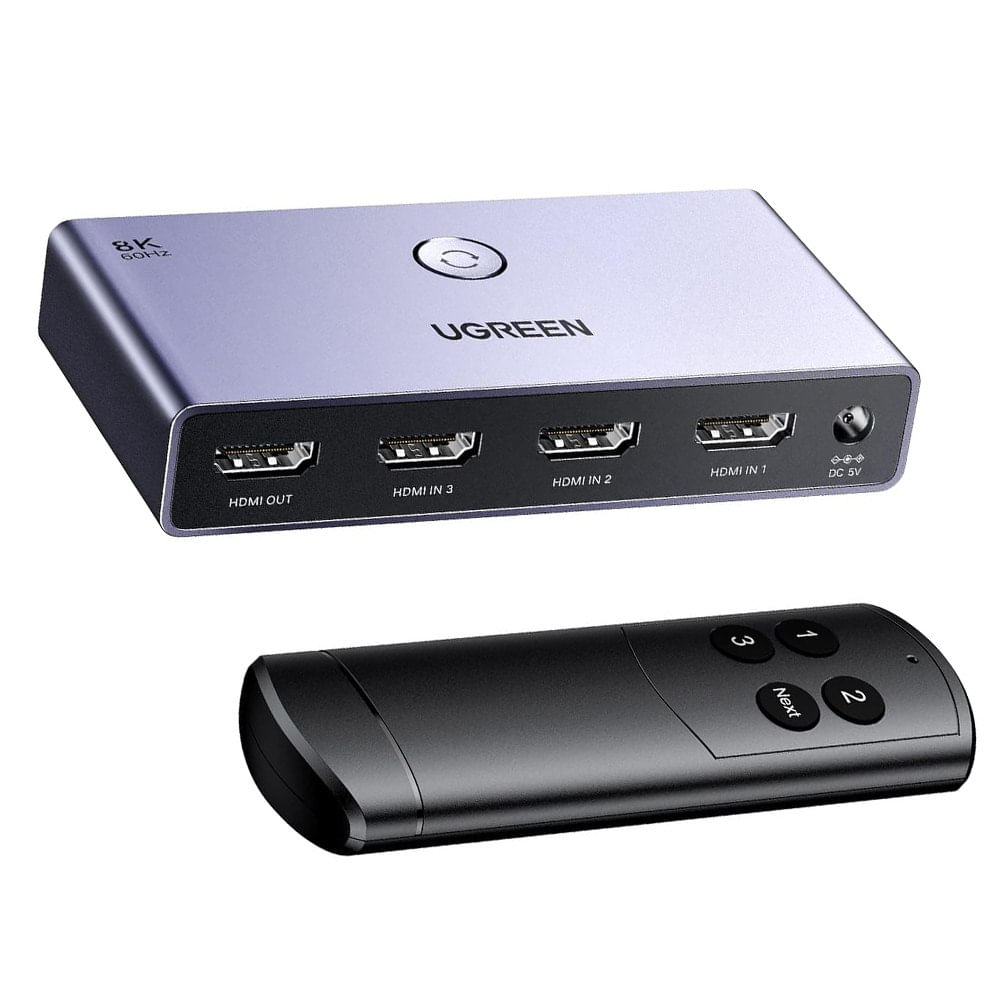 Hdmi Switch 8k 3 x1 UGREEN control remoto 3D Multiplicador HDR 8k 60hz