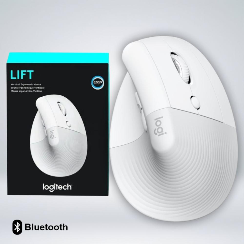 MOUSE LOGITECH LIFT VERTICAL WIRELESSBLUETOOTH COMODIDAD ANGULO 57 GRADOS BLANCO