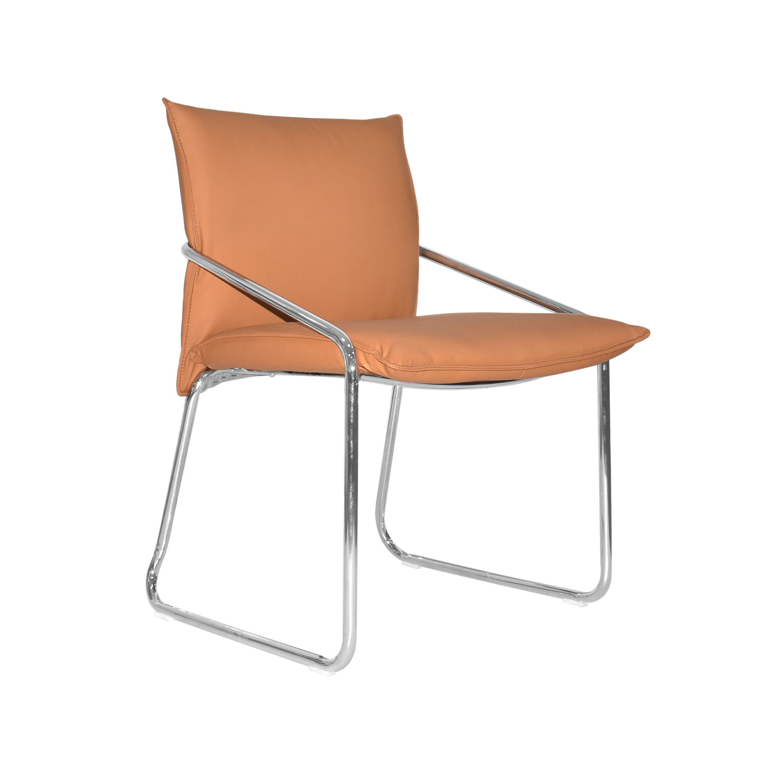 Silla Fija De Espera Lite Cuero Camel Ofideas