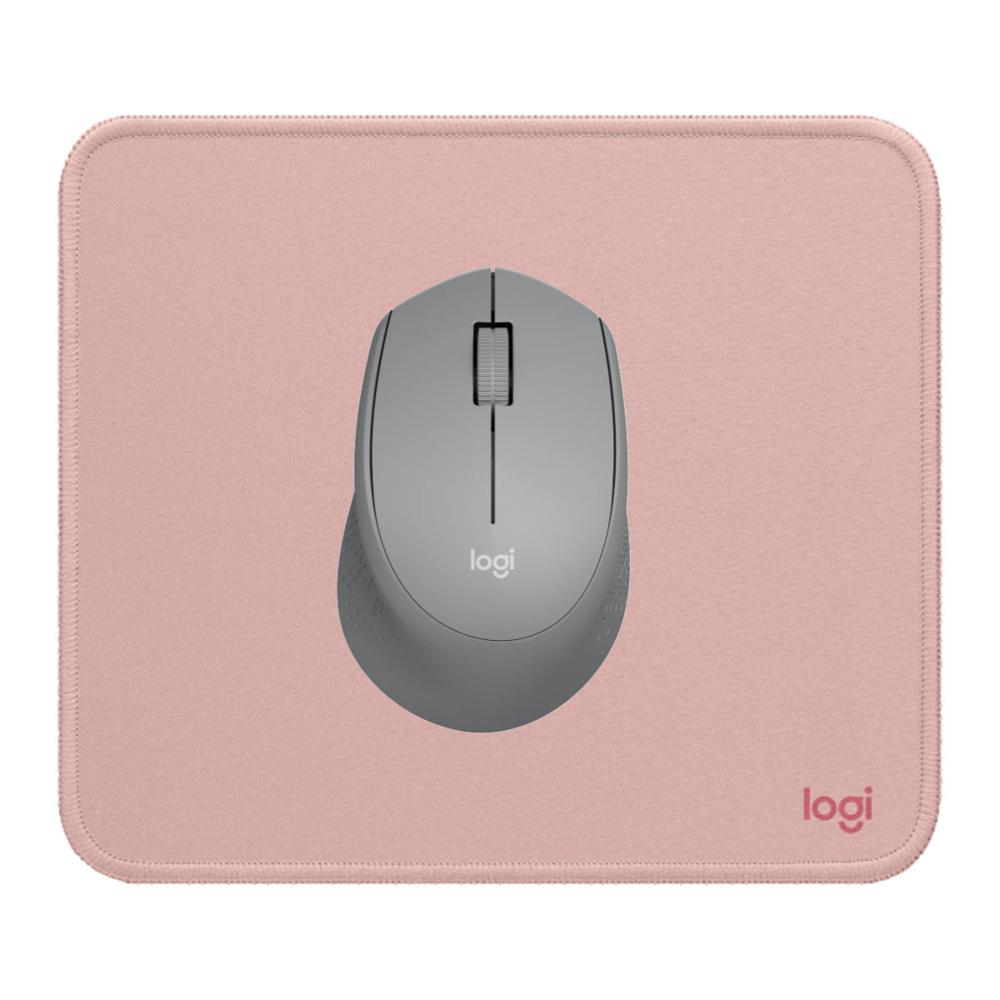 COMBO LOGITECH MOUSE M280 GRIS Y PAD MOUSE 200X230  ROSADO