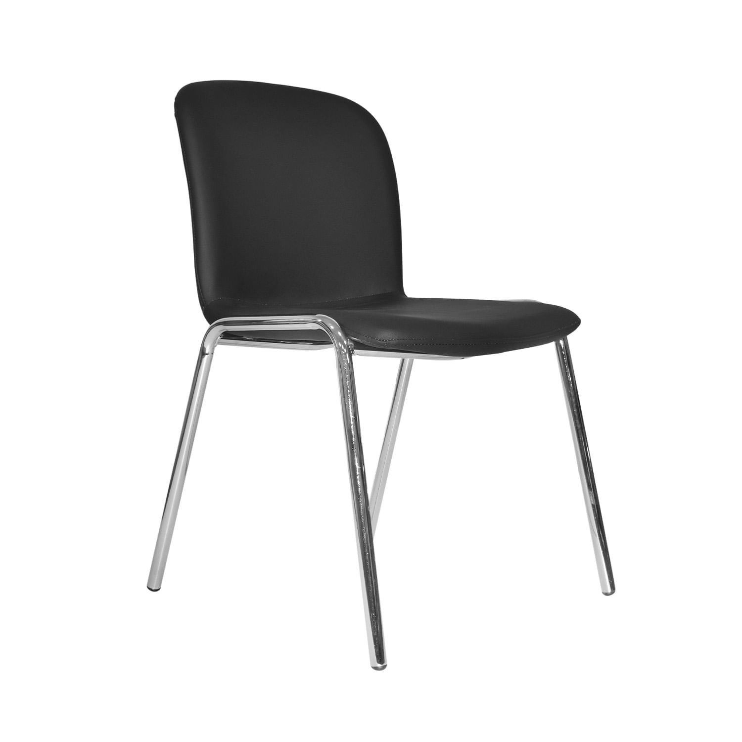 Silla Interlocutor Fija Baru Cuero Negro Ofideas