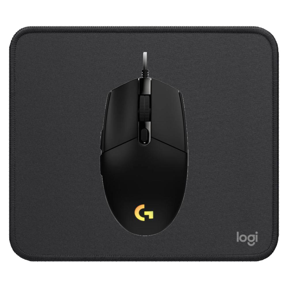 COMBO LOGITECH MOUSE G203 NEGRO Y PAD MOUSE 200X230 NEGRO
