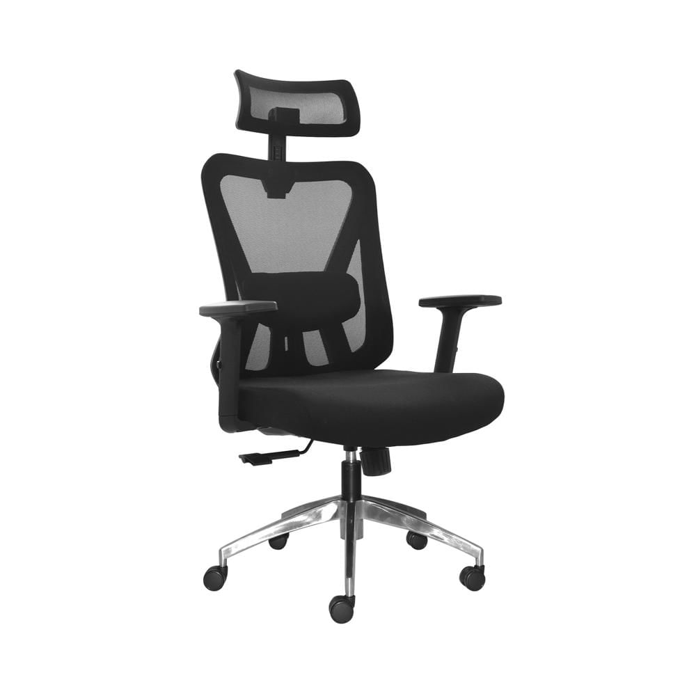 Silla Ergonómica Dolfin Syncro Brazos 3D Presidente Aluminio Negro Ofideas