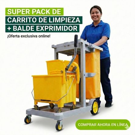 Carrito de Limpieza más Balde de Limpieza
