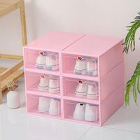 Pack 6 Unidades Organizador De Zapato Caja Organizadora Rosa