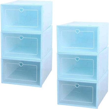 Pack 12 Unidades Organizador De Zapato Caja Organizadora Celeste Pack 12 Unidades Organizador De Zapato Caja Organizadora Celeste