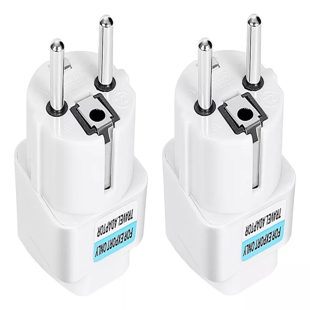 Adaptador Universal Enchufe Europeo Pack X2 Un 10A 250V Muy Practico