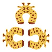 PACK X3 TOPE DE PUERTA INFANTIL NIÑOS ANTIGOLPE ANIMALITOS JIRAFA