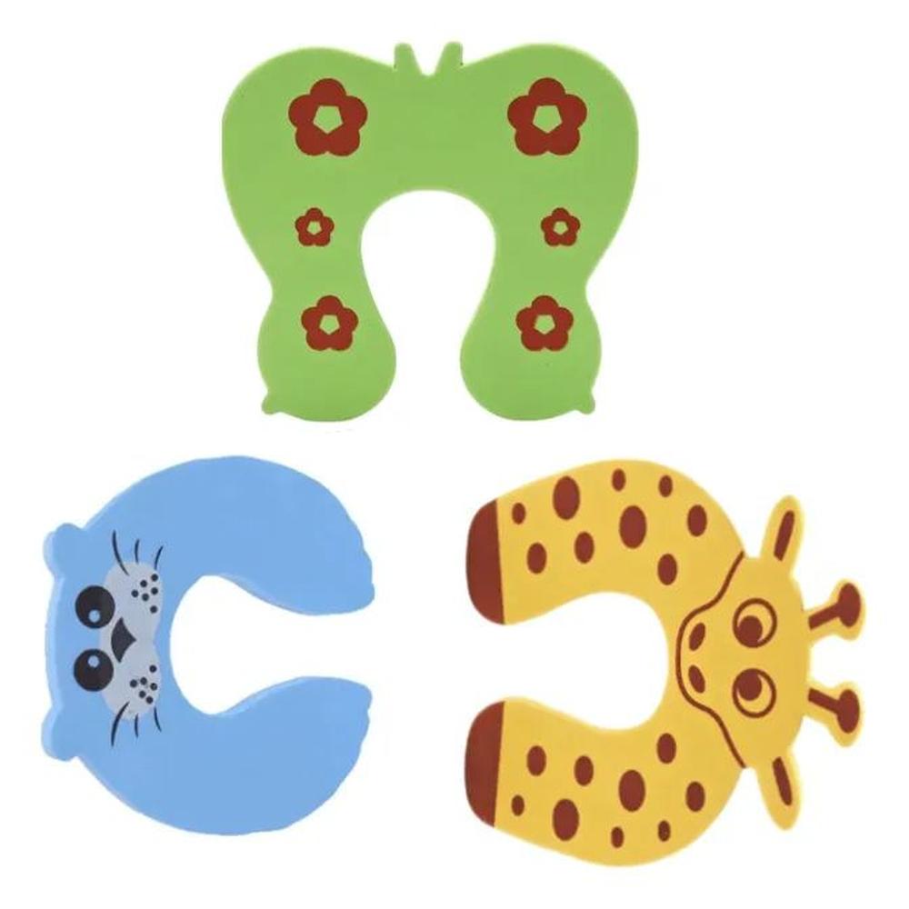 PACK X3 TOPE DE PUERTA INFANTIL NIÑOS ANTIGOLPE MARIPOSA FOCA JIRAFA