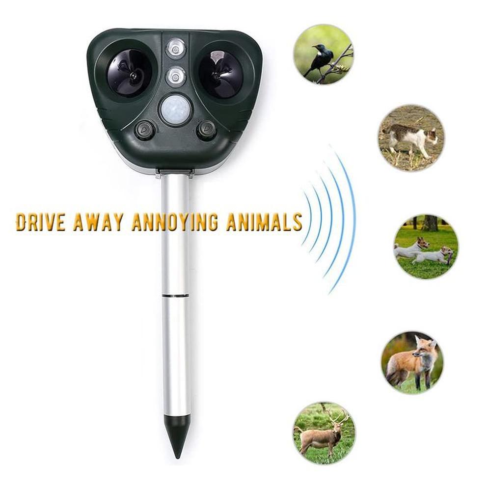 REPELENTE ULTRASÓNICO SOLAR PARA ANIMALES GATOS PERROS RATONES