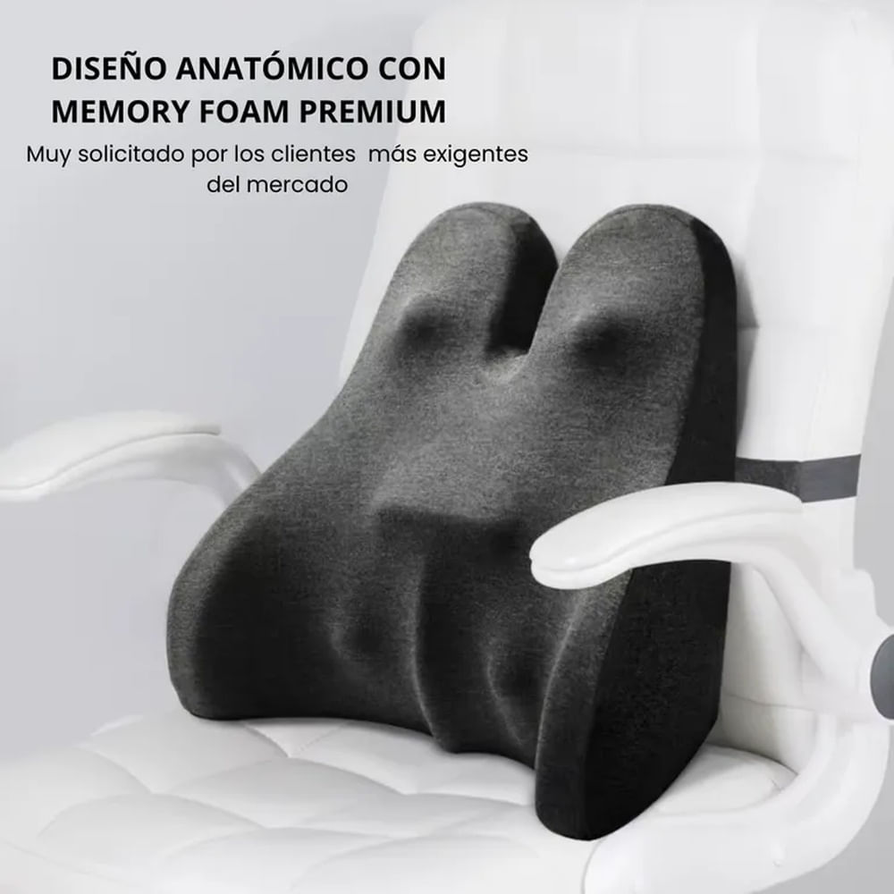 Cojín Espalda Premium Alta Gama Corrector Lumbar Silla Auto