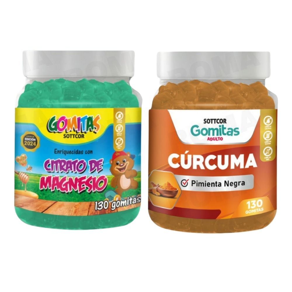 PACK 2 GOMITAS CITRATO DE MAGNESIO NIÑOS + GOMITAS CÚRCUMA 260UND PACK 2 GOMITAS CITRATO DE MAGNESIO NIÑOS + GOMITAS CÚRCUMA 260UND