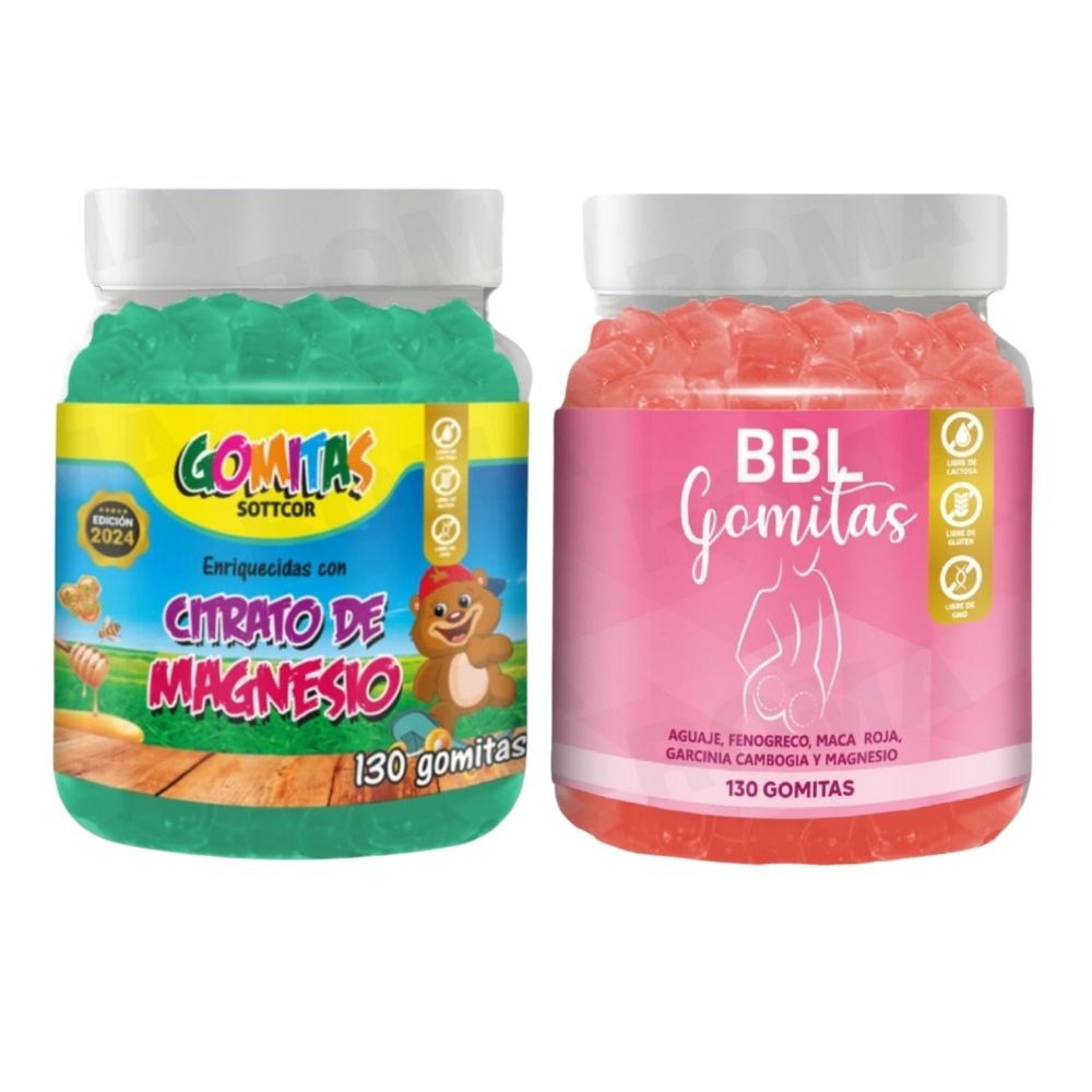 PACK 2 GOMITAS CITRATO DE MAGNESIO NIÑOS + GOMITAS AGUAJE BBL 260UND PACK 2 GOMITAS CITRATO DE MAGNESIO NIÑOS + GOMITAS AGUAJE BBL 260UND