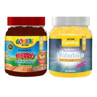PACK 2 GOMITAS HIERRO NIÑOS + GOMITAS VALERIANA ADULTOS 260 UND