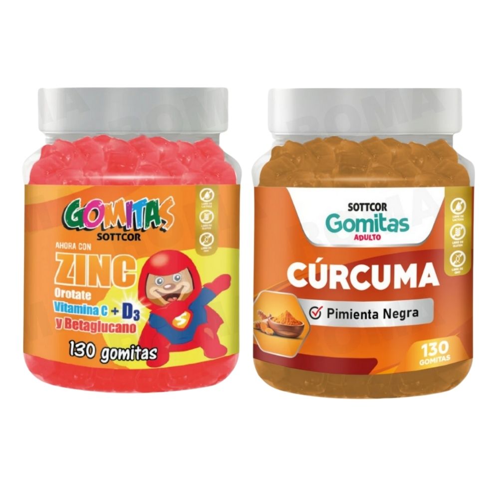 PACK 2 GOMITAS ZINC OROTATE NIÑOS 130UND + GOMITAS CÚRCUMA 130UND PACK 2 GOMITAS ZINC OROTATE NIÑOS 130UND + GOMITAS CÚRCUMA 130UND