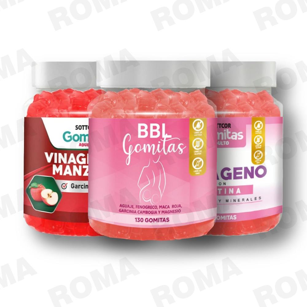PACK 3 GOMITAS BBL AGUAJE, VINAGRE DE MANZANA Y COLAGENO SOTTCORLABS PACK 3 GOMITAS BBL AGUAJE, VINAGRE DE MANZANA Y COLAGENO SOTTCORLABS