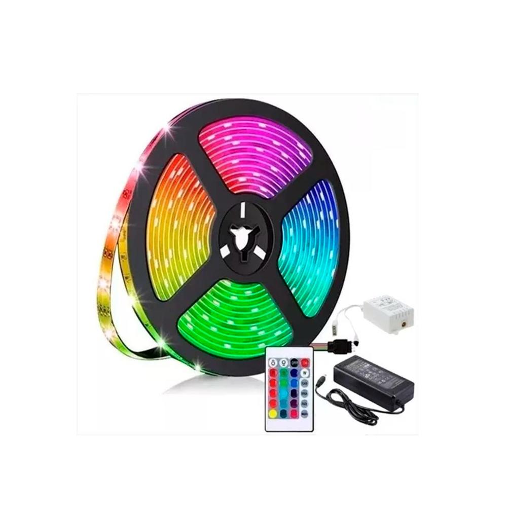 Set 2 Tiras LED RGB 5 metros 5050 IP64 Cinta Con Control Remoto Set 2 Tiras LED RGB 5 metros 5050 IP64 Cinta Con Control Remoto