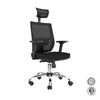 Silla Ergonómica Lims Syncro Brazos 3D Presidente Cromado Negro Ofideas