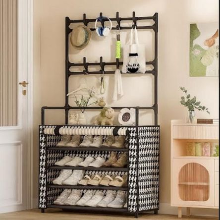 ZAPATERO PERCHERO CON FORRO DE TELA Y CIERRE 5 NIVELES ZAPATERO PERCHERO CON FORRO DE TELA Y CIERRE 5 NIVELES