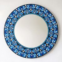 Espejo decorativo de pared Reya Mándala Turquesa 50 cm